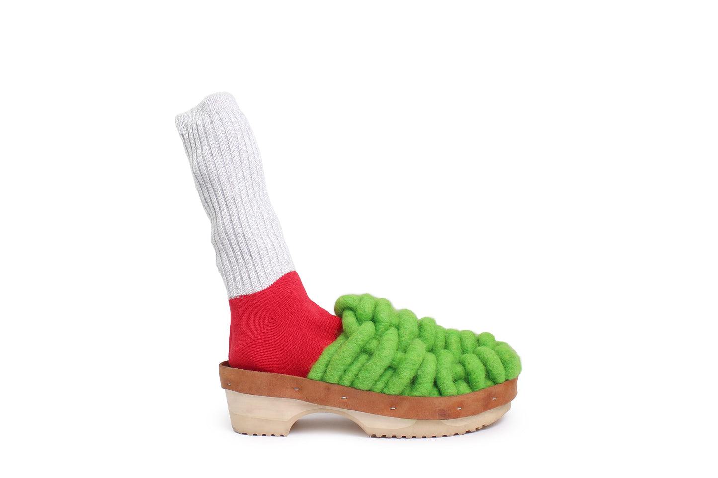 NET PANTO WOOL CLOG + Lime Green