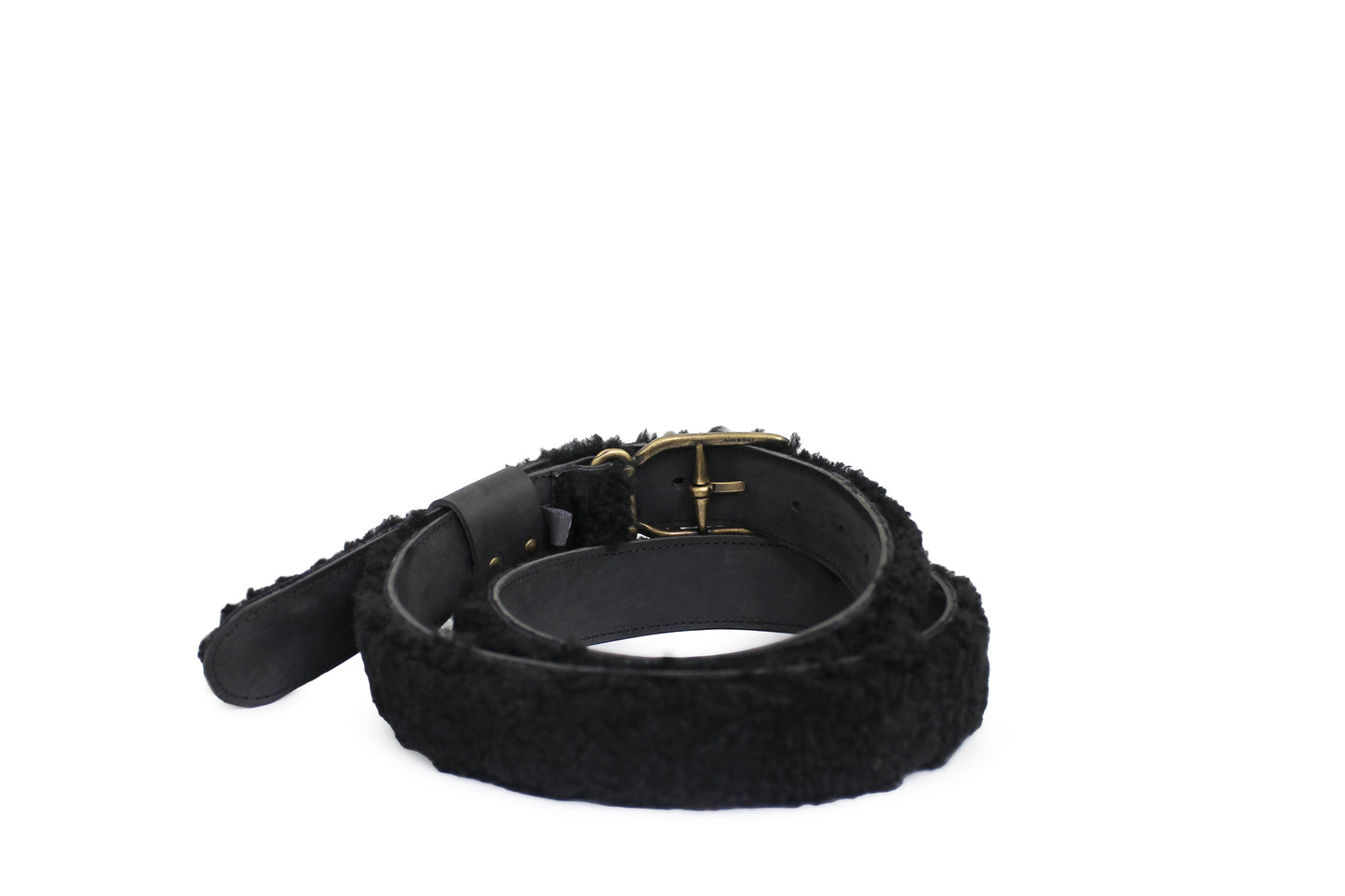 UNISEX SHEARLING BELT + Nero