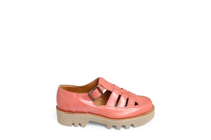 rosamosa buckle t-bar pink leather vibram welted sandal shoe 