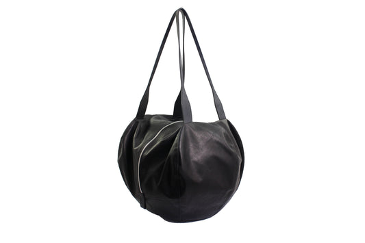 rosamosa round helmet black leather big bag