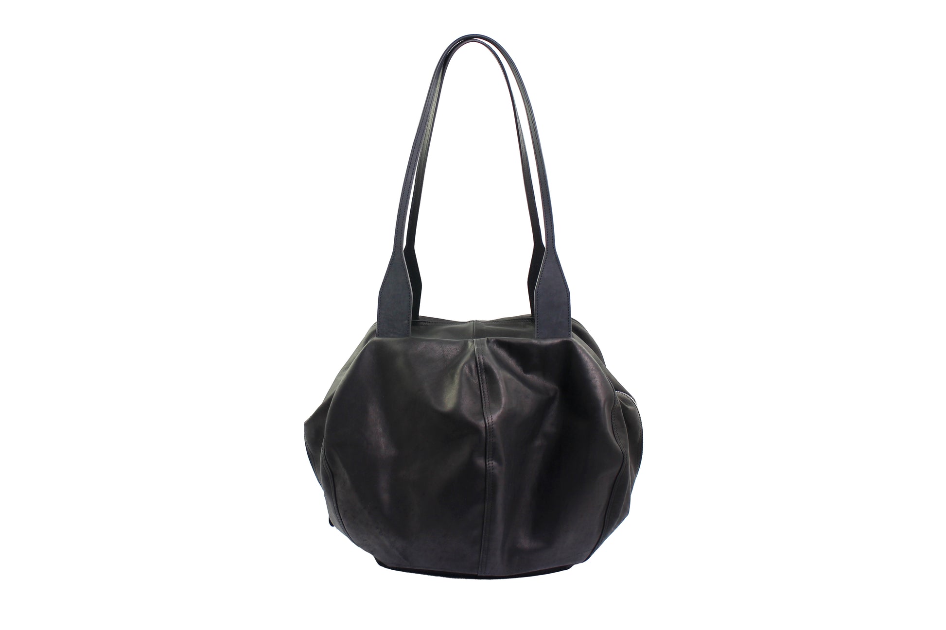 rosamosa round helmet black leather big bag