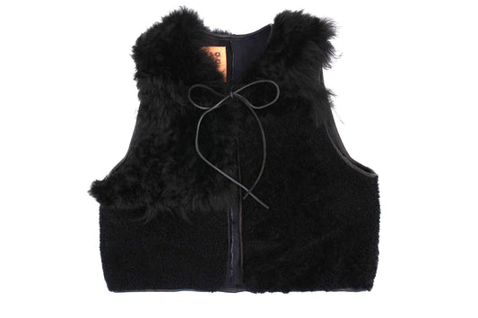 Gilet Vest PATCHWORK + Black long hair