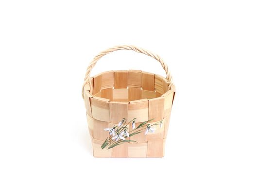 rosamosa wooden shopper bag hand painted flower